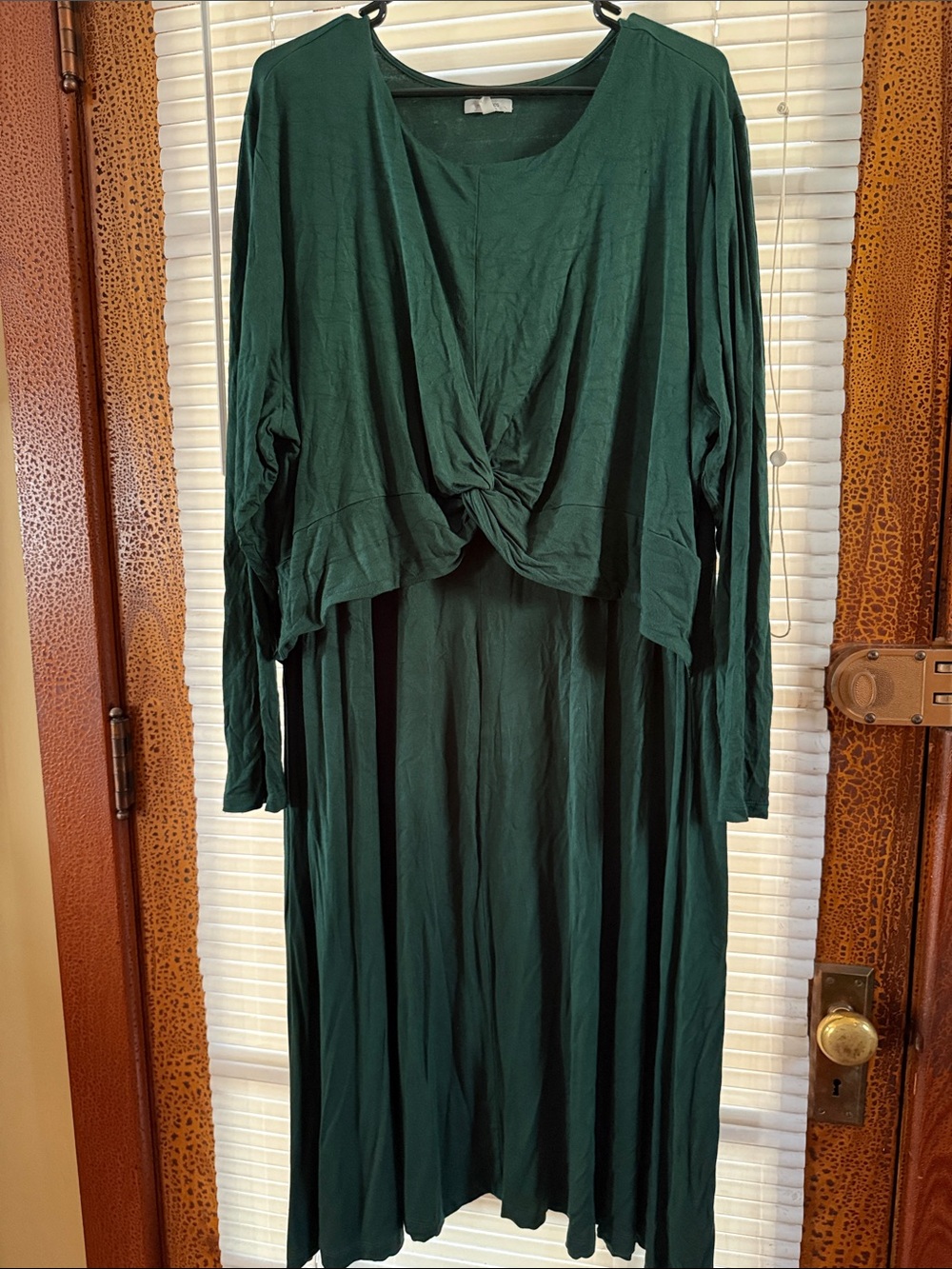 Maurices Dark Green Knot-Front Maxi Dress